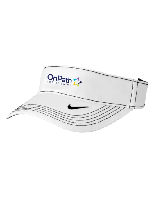 Nike White Dri-FIT Ace Visor w/OnPath Logo
