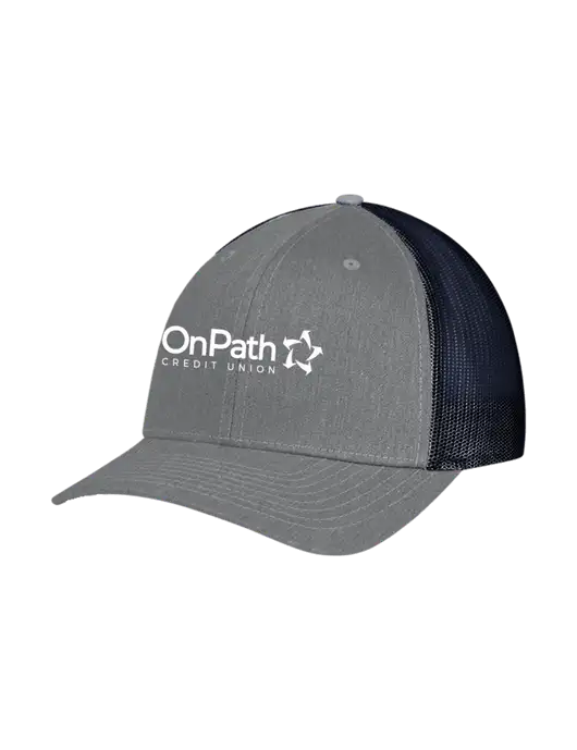 Richardson Adjustable Snapback Original 112 Trucker Cap Heather Grey w/Navy Mesh w/OnPath Logo