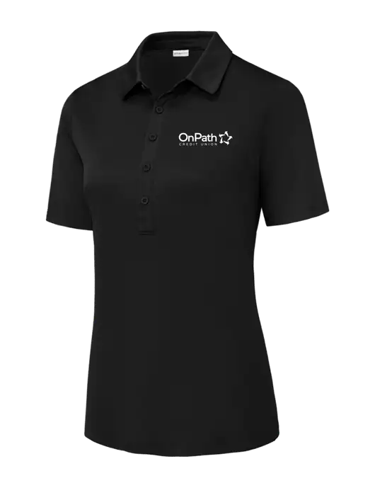 Black Womens Posi-UV Pro Polo w/OnPath Logo
