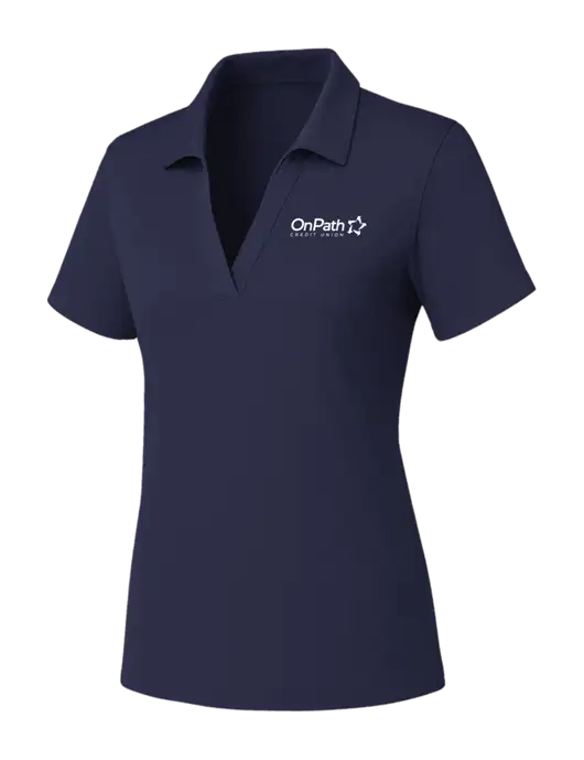 Womens Navy PosiCharge RacerMesh Polo w/OnPath Logo