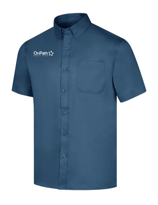 Short Sleeve Light Navy Superpro React Twill Shirt w/OnPath Logo