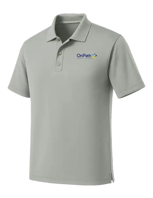 Light Grey Dry Zone UV Micro Mesh Polo w/OnPath Logo
